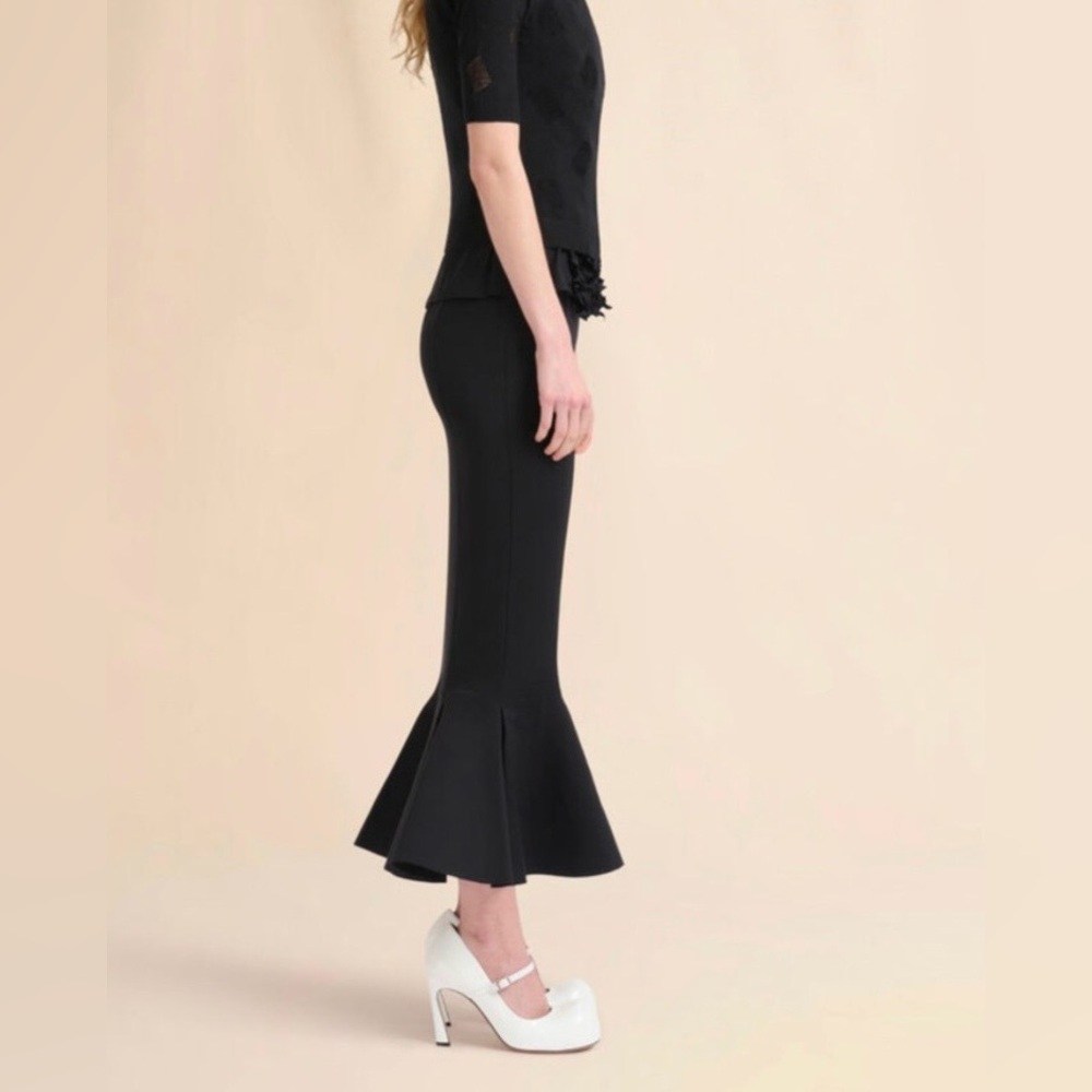NWT MARNI black midi flared DRAMATIC mermaid skirt. High waist! Cotton!